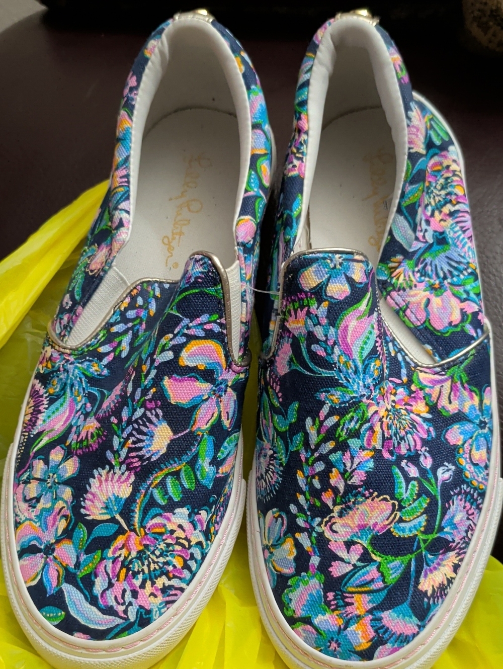 Lilly Pulitzer Floral Slip-On Canvas Sneakers - Navy Multicolor